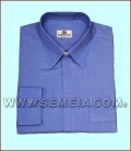 CM D/138 Camicia clergy ML F/File cot. 100% Celeste