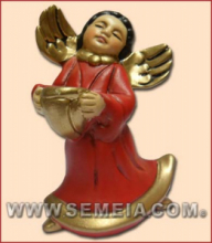 ANGELO CERAMICA CON ARPA (108) - CON TAMBURO (109) - CON CHITARRA (110) TIPO THUNE AVORIO/ROSSO