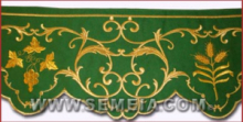 BORDO ORNATO SPIGHE E UVA ORO COL. VERDE