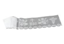 PIZZO BIANCO H. cm 18 MOTIVI LITURGICI POL. 100%