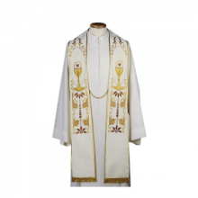 SL GM/021-P STOLA TELA 100% POL. ROMANA RICAMO A MACCHINA CALICE 