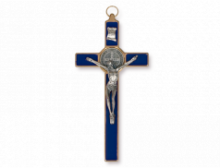 CR FR/091 CROCE SAN BENEDETTO IN METALLO/ULIVO - SMALTO cm 10x20 CIRCA