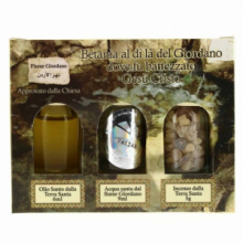 KE C/011 KIT FIUME GIORDANO TERRA SANTA 3 BOTTIGLIETTE (OLIO - ACQUA - INCENSO)