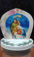 PR FR/031 PRESEPE IN LEGNO C/BASE SERIE WHITE CHIC cm 7x7 CIRCA MOD. A PUNTA SOGG. VARI