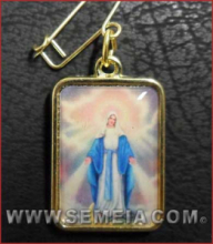 MEDAGLIA MET.C/SPILLA 15x21 DORATA MAD.MIRACOLOSA