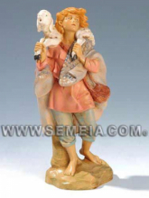 PR F/018 PASTORE C/PECORA S/SPALLE T/L cm 19 (332)