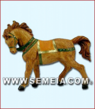 Cavallo per cm 12 (268) bianco, nero, marrone 