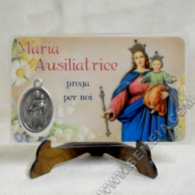 HOLY CARD C/MEDAGLIA IN METALLO SOGG. ASS.