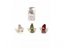 PR FR/045 CONFEZIONE SCATOLINA LATTA cm 4,5x4,5x5h CIRCA CON PIGOTTINA IN TESSUTO COL. ASS