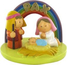 PR FA/008 NATIVITA' DELLA PACE IN RESINA COLORATA SU BASE cm 8x6