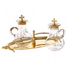 AM C/025 AMPOLLE C/VASSOIO OTTONE cm 28x14x12 h CON PIEDINI