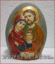 QUADRETTO PIETRA OVALE RESINA C/SOGGETTO cm 7x9 CIRCA