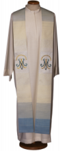 SL GM/033-TL STOLA DA CONCELEBRAZIONE COLORI SFUMATI 85%LANA 15%LUREX  RICAMO MARIANO