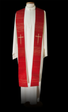 STOLA DIACONO RIGHE ORO RIC. CROCE 60%POLIESTERE 30%VISCOSA 10%LUREX