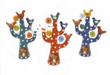 PR SP/062 PRESEPE ETNICO PERUVIANO ALBERO DELLA VITA DESIGN FRIDA IN TERRACOTTA DIP. A MANO cm 9,5x12 h CIRCA