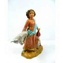 RAGAZZA C/CAPRE E SACCO (708) T/L cm 12