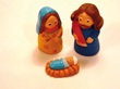 PR SP/082 PRESEPE ARTISTICO PERUVIANO SACRA FAMIGLIA 3 PZ. h 3,5 cm CIRCA DIP. A MANO