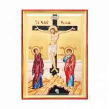 QD SP/166 CROCIFISSIONE CON GIOVANNI MARIA E LE DONNE cm 23x30 CIRCA SERIGR. APPENDERE/APPOGGIO C/PIEDINO