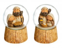 NATIVITA' IN RESINA IN PALLA NEVE CON ACQUA cm 8,5 h  CIRCA 2 SOGGETTI