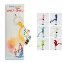 CH FR/035 CONFEZIONE PORTACHIAVI "MI FIDO DI TE" CON CARTONCINO - CORDINI IN COLORI ASSORTITI