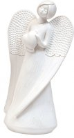 PR FR/105 ANGELO RESINA CON CUORE  FINITURA BIANCA C/SCATOLA REGALO h 18,5 cm CIRCA