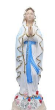 ST LA/008 STATUA RESINA COL. MAD. LOURDES cm 15 CIRCA + MED. MET. OX