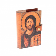 CB SC/013-PL COPRI BREVIARIO 4 VOL. IN PELLE ANTICATA MOD. CRISTO/MADONNA